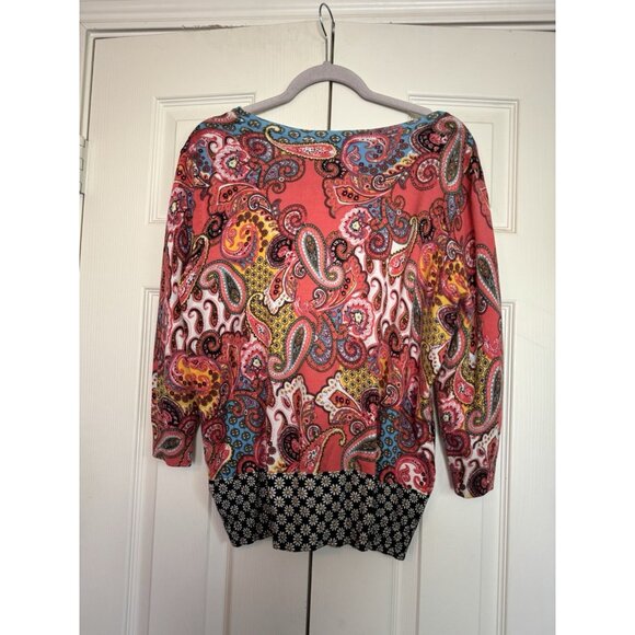 Joseph A Banks Womens Boho Paisley Daisies Cardigan XL - Picture 6 of 10